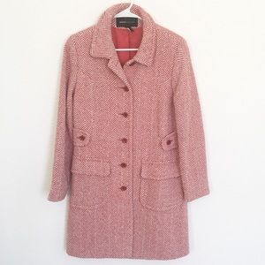 Victoria Secret Moda Long Red Wool Tweed Coat XMas